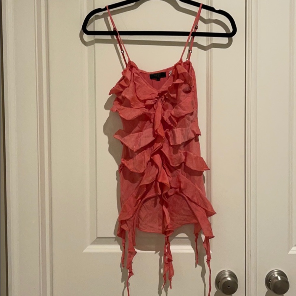 Spaghetti strapped V neck shirt